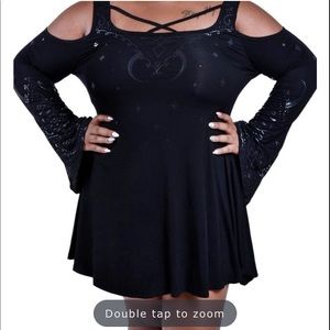 EUC Killstar Bell sleeve Cold Shoulder Top